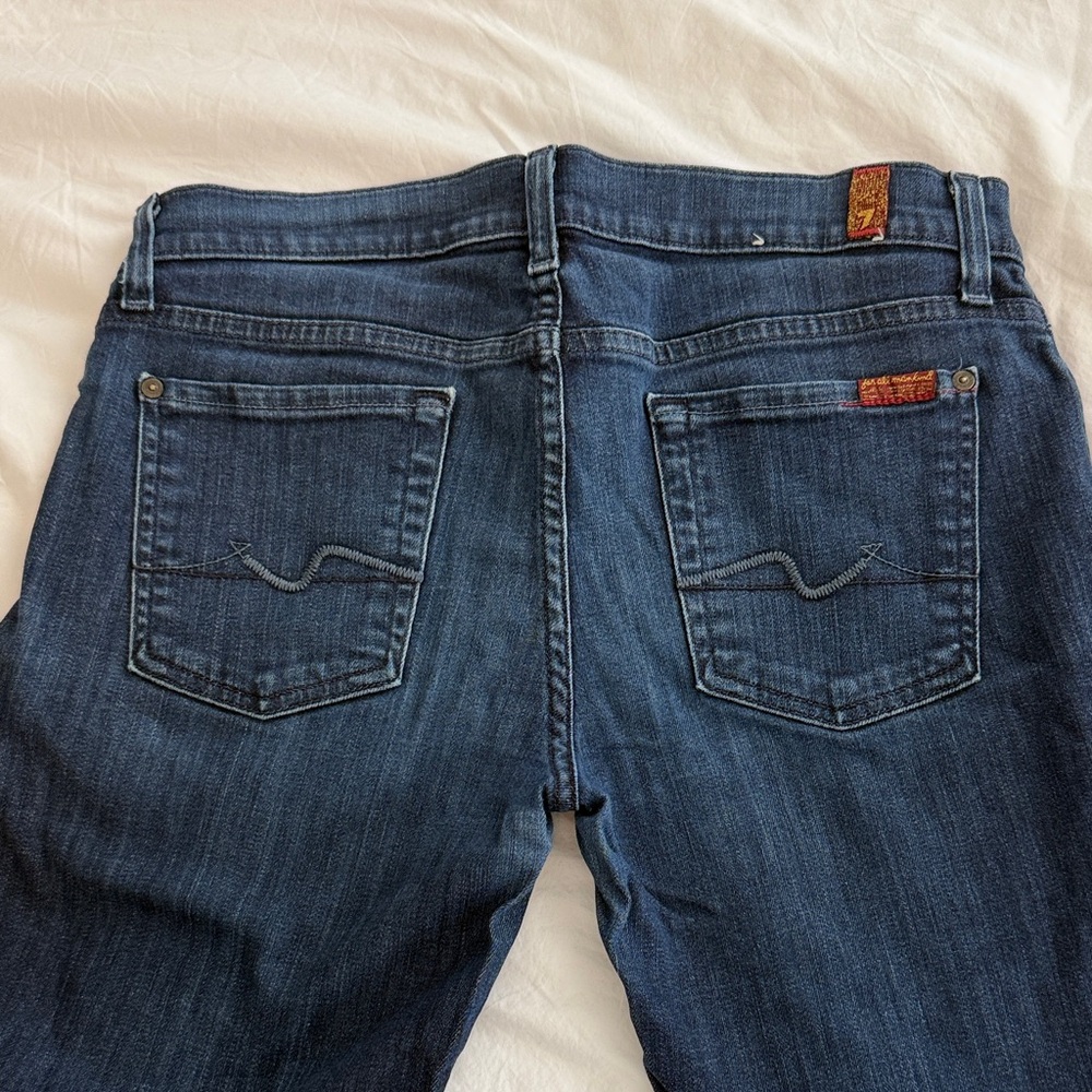 7 For All Mankind Dark Blue Straight Leg Jeans